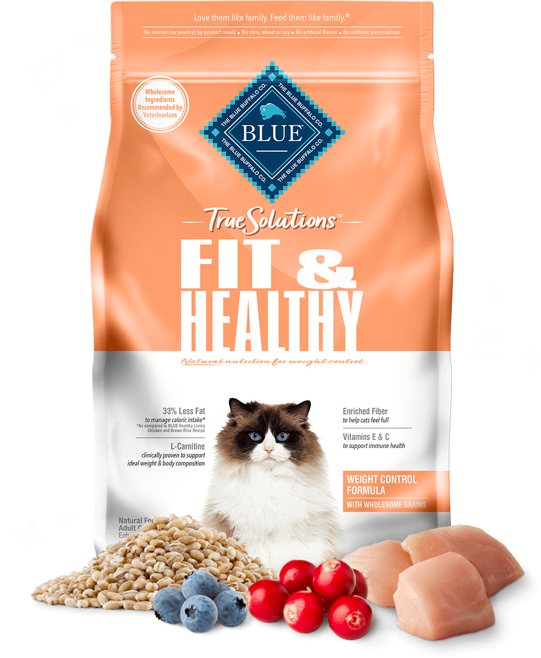 BLUE Buffalo True Solutions Fit & Healthy Weight Control Formula - Adult Cat (Dry)